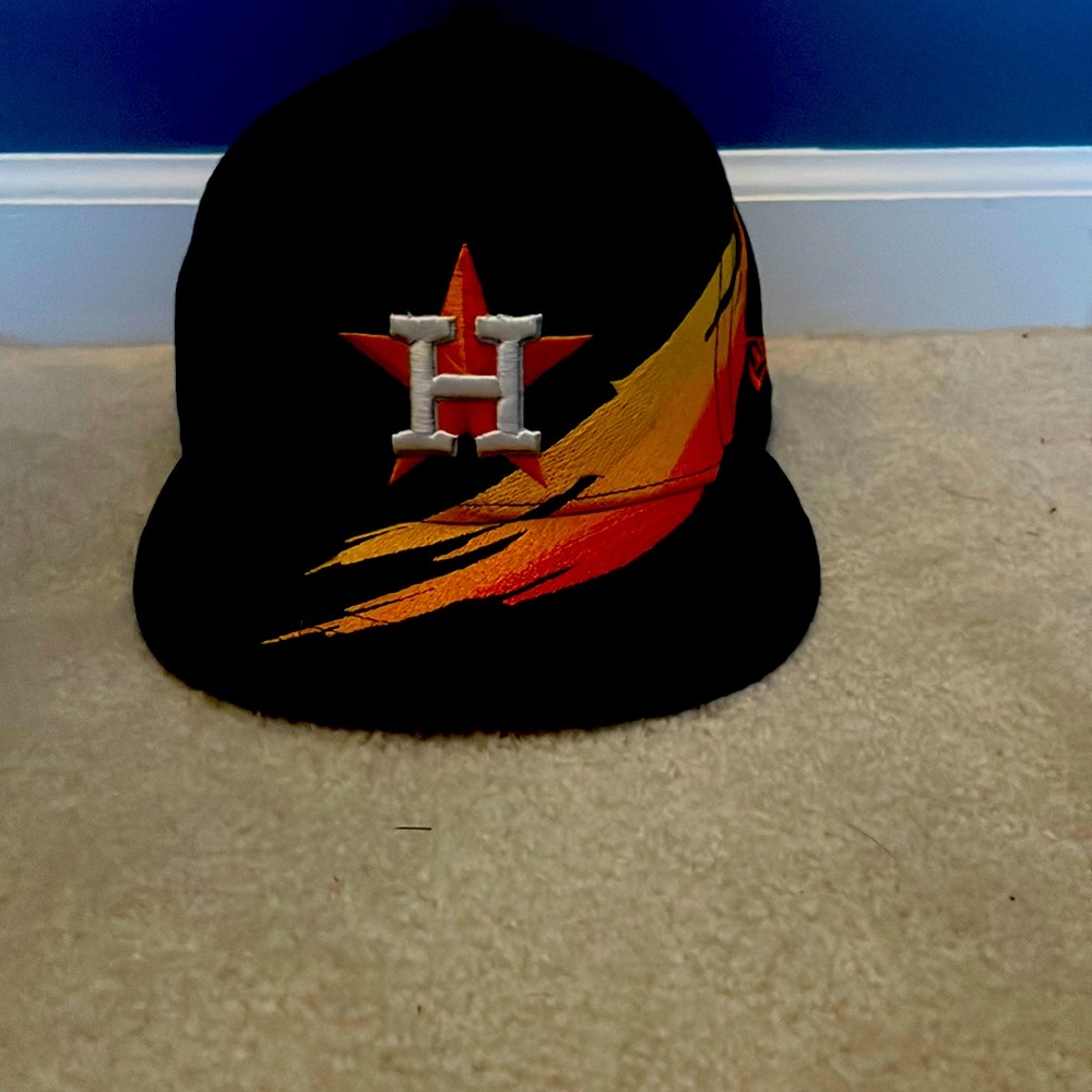 Houston astros hat new era orange yellow and navy blue